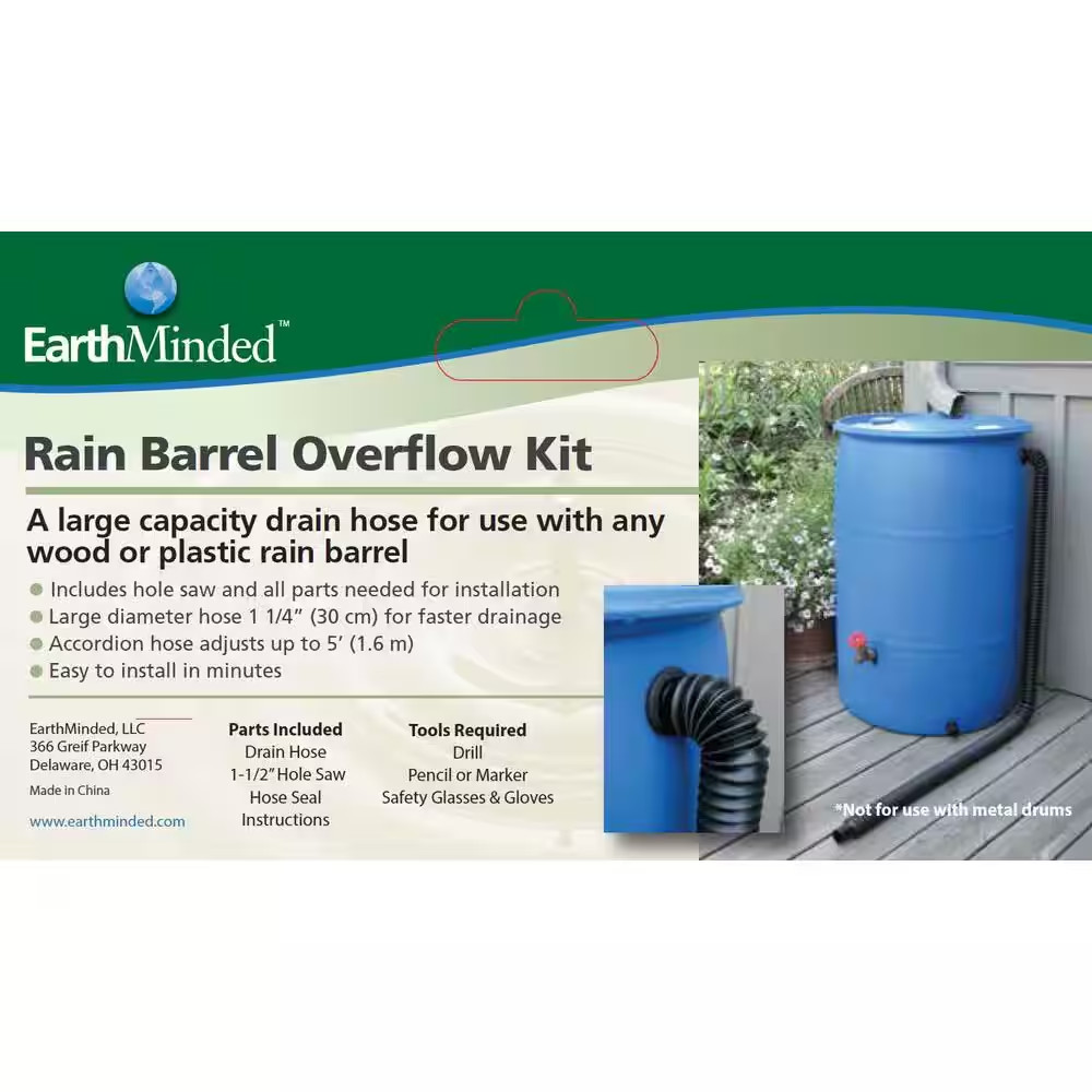 Rain Barrel Overflow Drain Kit