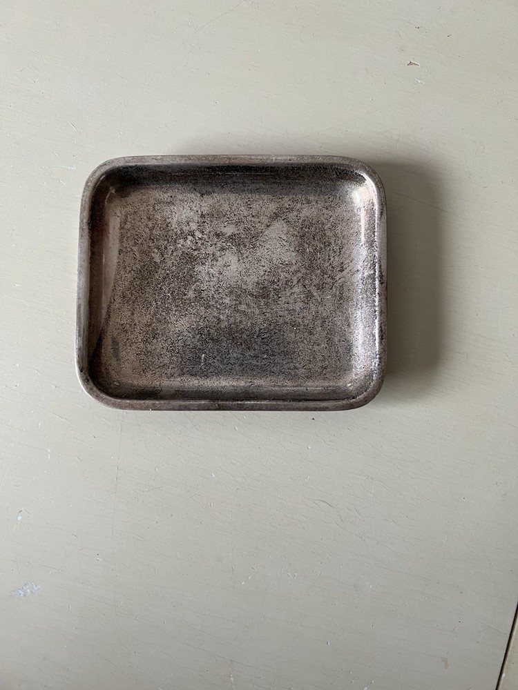 R Sterling Silver Rectangular Dish Marked 1531 II & Q 79g Antique Dish