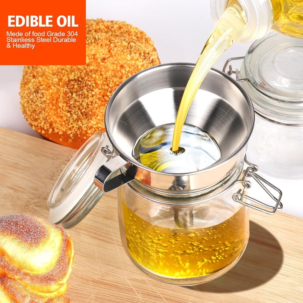 Professional Quality Stainless Steel Funnel Trio – Essential Kitchen Tools