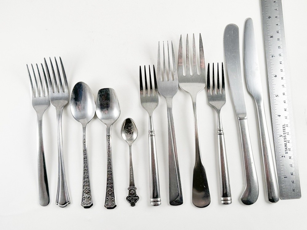Vintage Mixed Lot Silverware Flatware Stainless Steel Serving Dinner Utensils