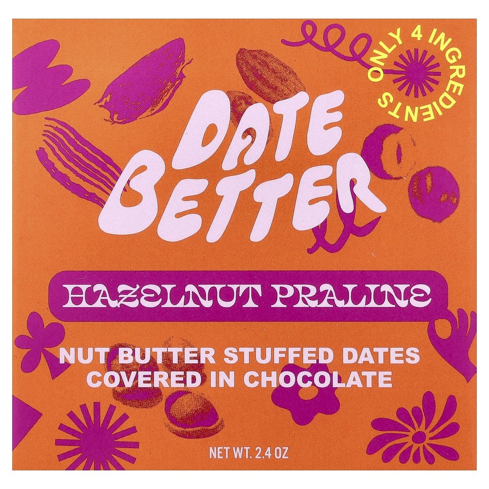 Dates, Hazelnut Praline, 2.4 oz