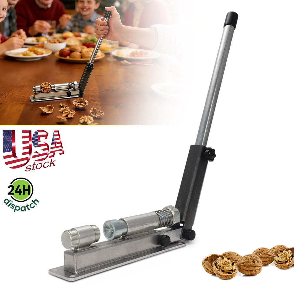 Heavy Duty Black Walnut Nut Cracker Wall Mount for Macadamia Hickory - Unpainted