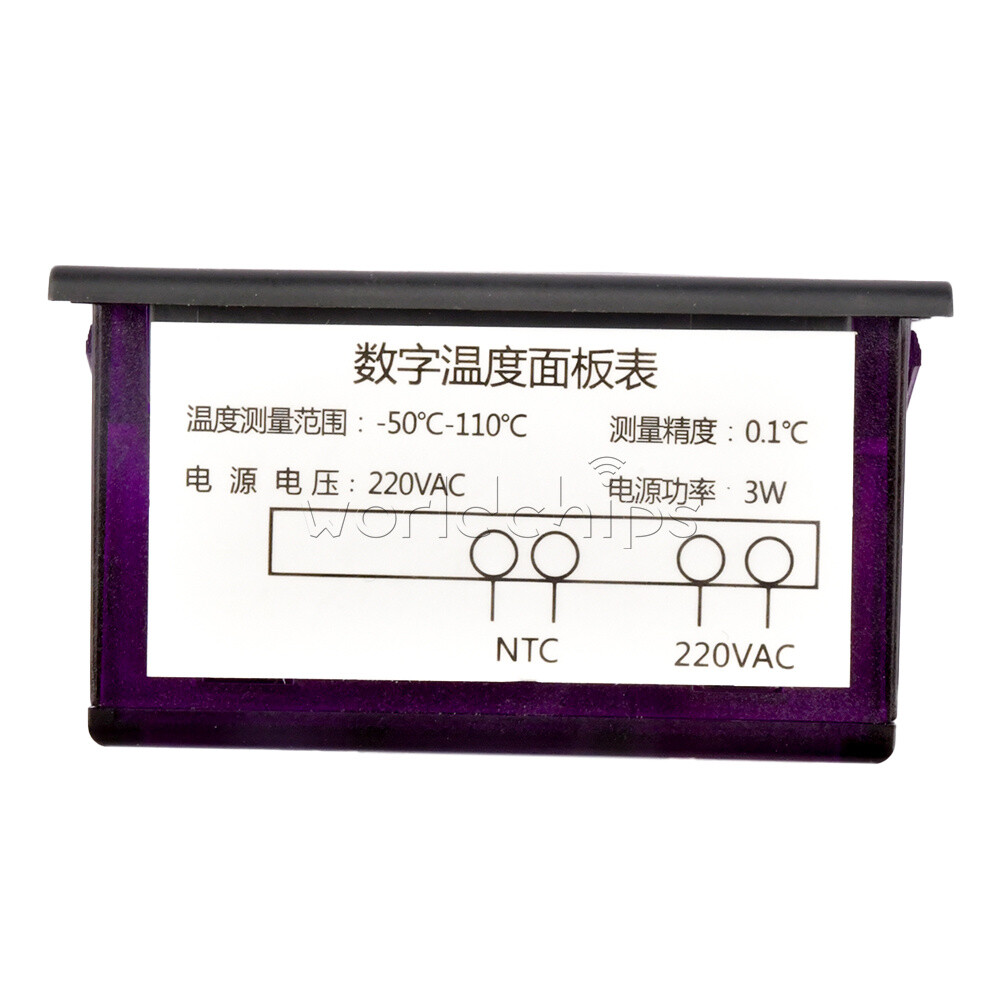 AC220V Embedded Thermometer Refrigerator Digital Temperature Meter Pannel