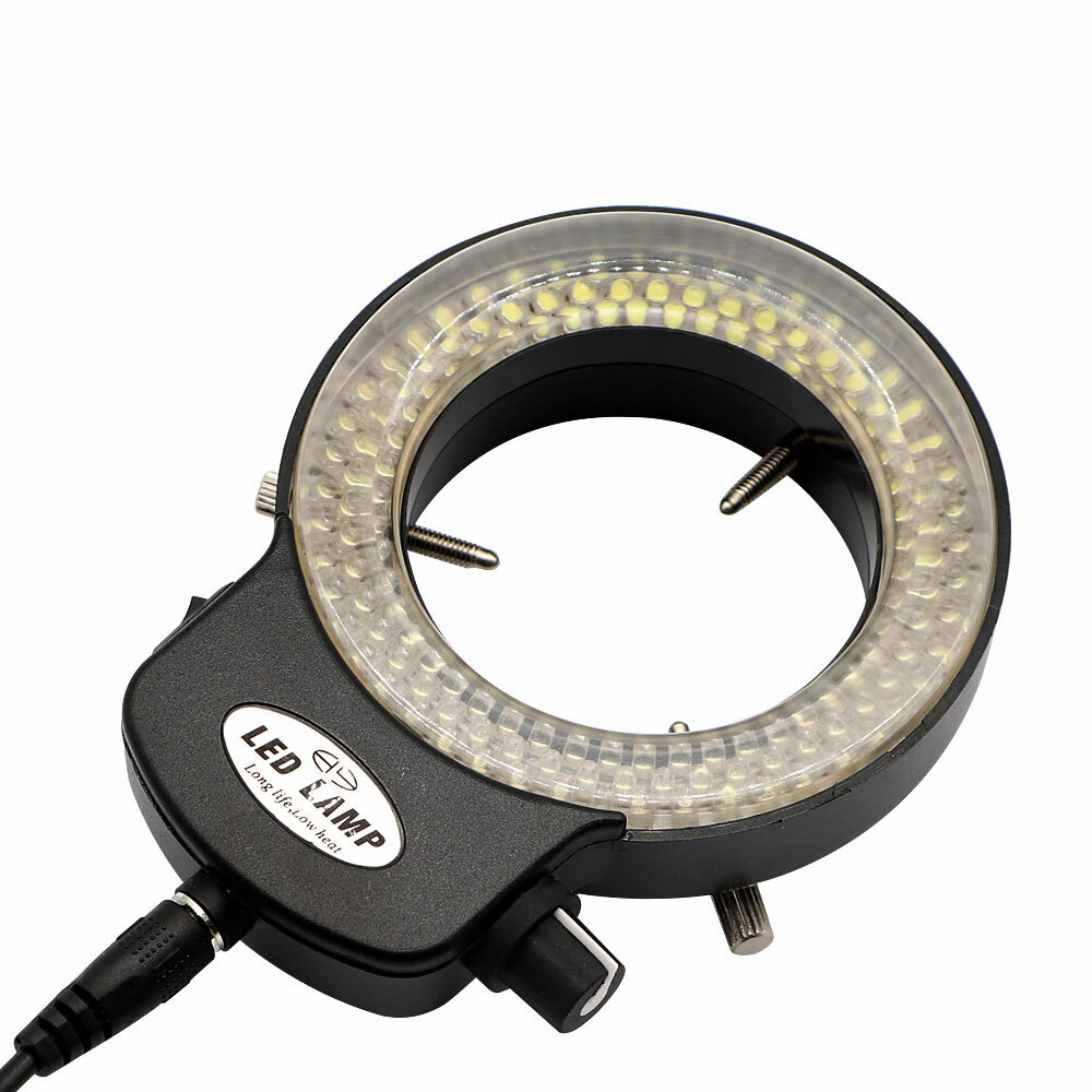 144 LED Bulbs Microscope Ring Light Illuminator Lamp US Plug Adjustable Control