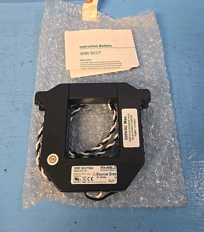 Square D 3090 SCCT063 600A:5A 600V Power Logic Split Core Transformer