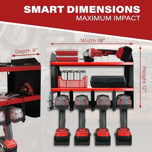 Forest & Twelfth Wall Mounted Power Tool Organizer Heavy Duty Workshop