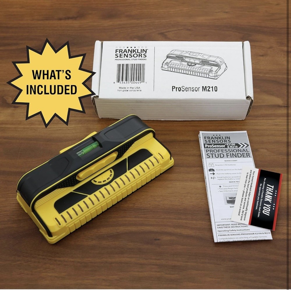 Accurate 13-Sensor Stud Finder for Wood & Metal - ProSensor M210 Compact Tool
