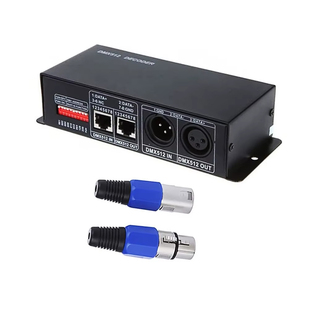 LED RGB RGBW DMX 512 Decoder 8A 3CH 4CH DMX512 Controller LED DMX512 Decoder