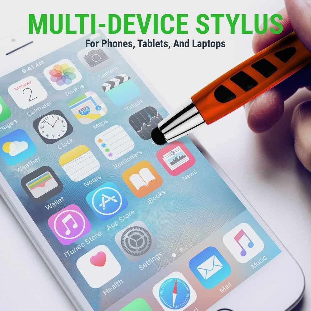 Versatile 7 Pack Stylus and Ballpoint Pens with Sensitive Tips - Assorted Colors