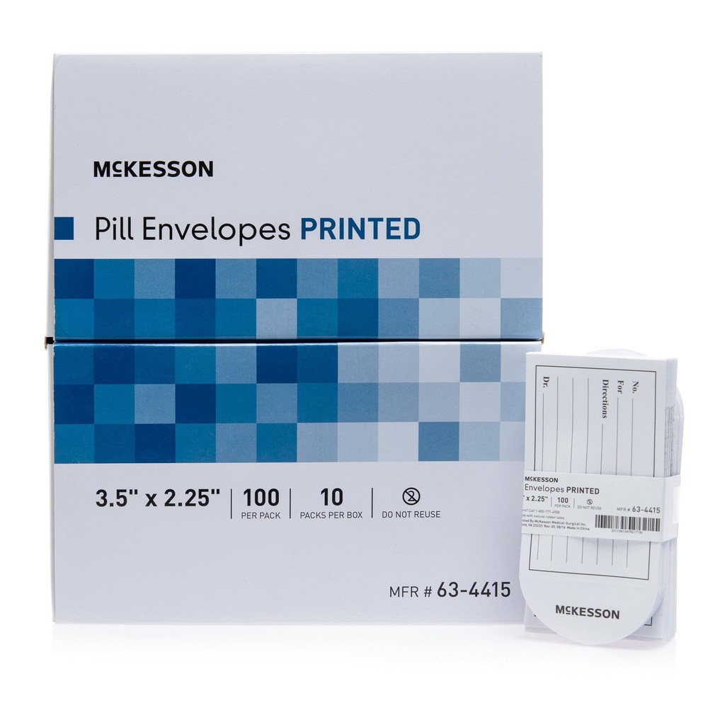 McKesson White Medication Envelope 63-4415 100 per Pack