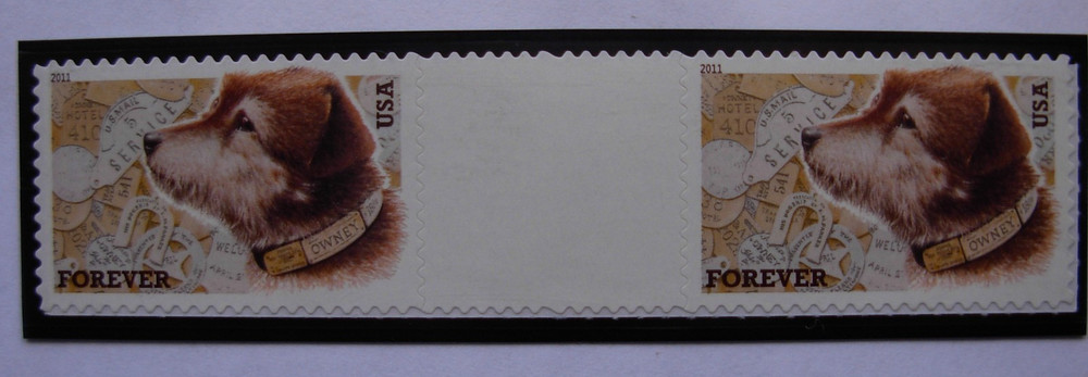 4547 Owney Dog Mint NH Gutter Pair