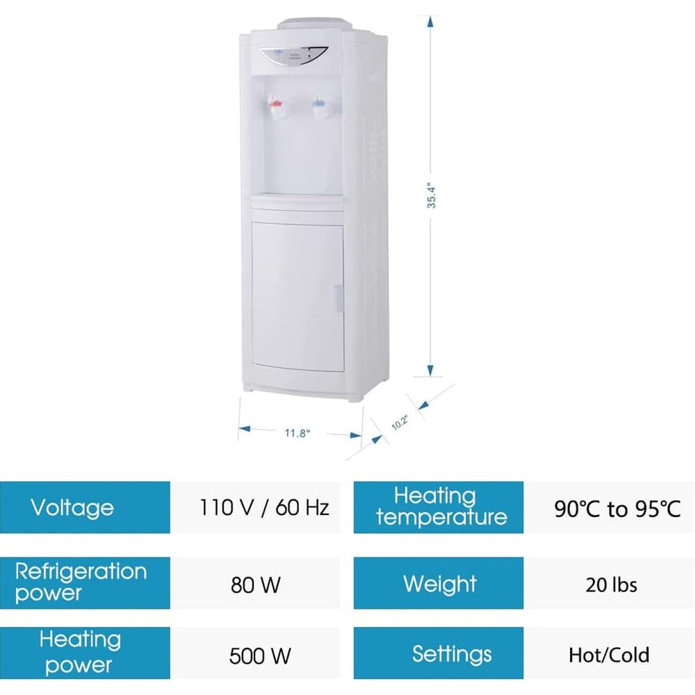 2-5 Gal Water Cooler Dispenser Top Loading Hot/Cold Water 3 Temperature Setting