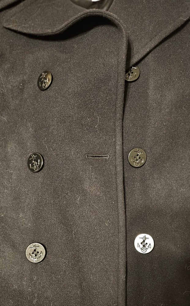 New Navy Pea Coat, Size 62S