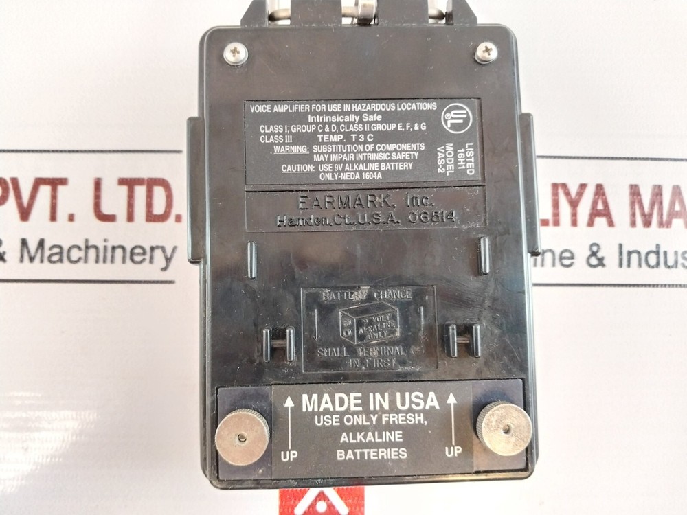 Earmark Vas-2 Permissible Voice Amplification System 9volt