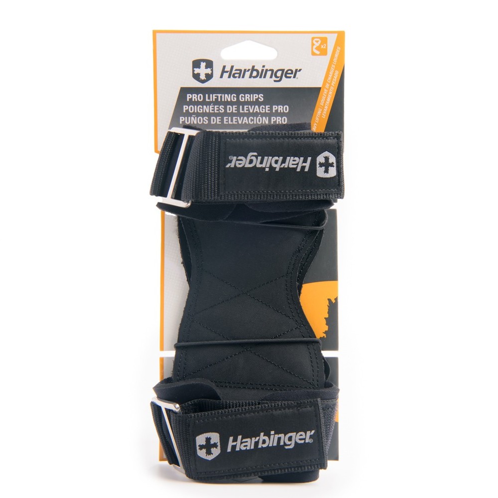 Harbinger Pro Lifting Grips for Weight Lifting, Black