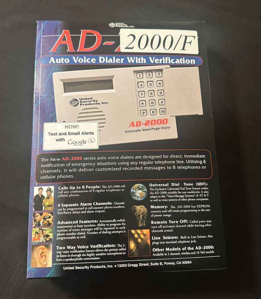 Automatic Voice Dialer, 4-Channel Voice Message Dialer (AD2000)