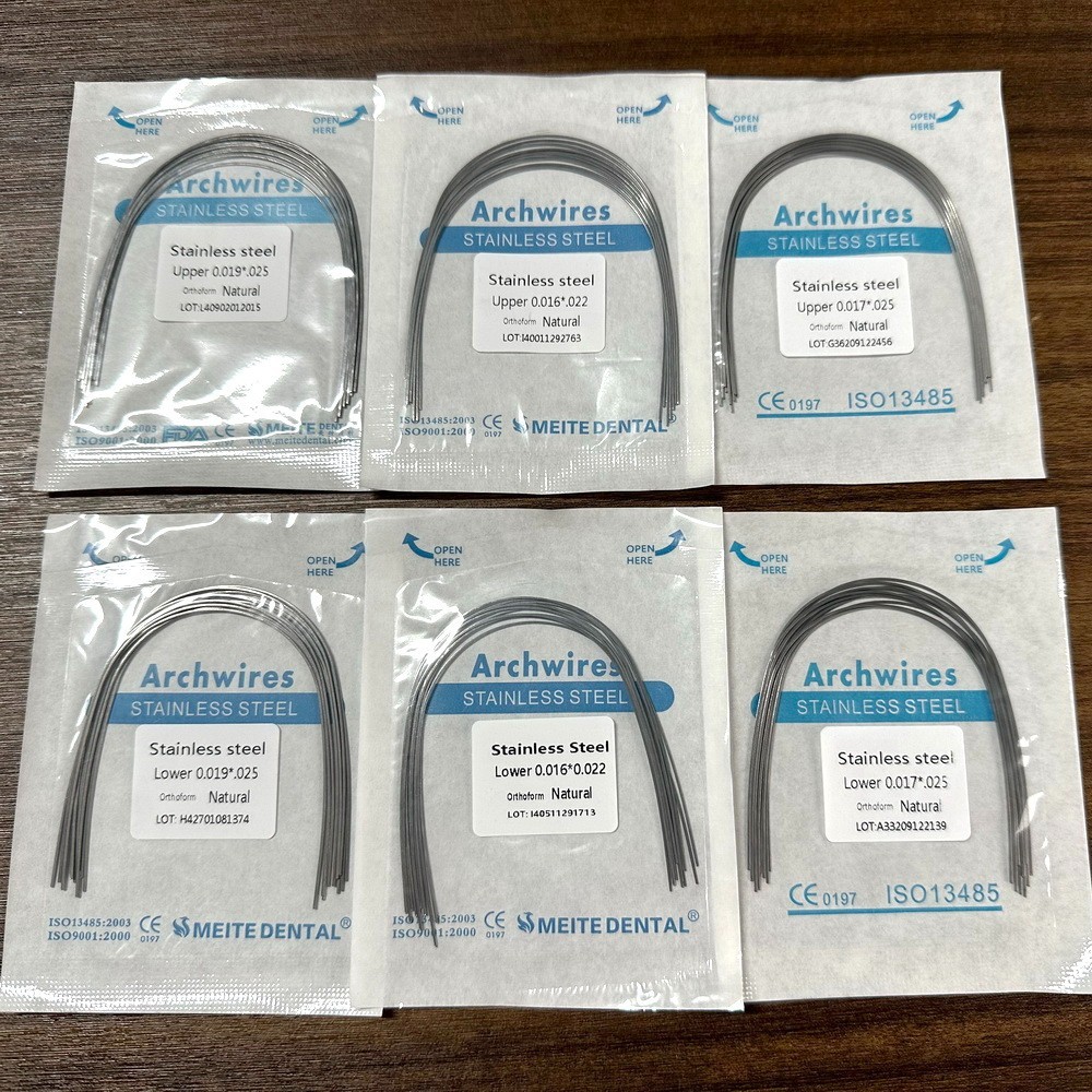 100Pcs Dental Orthodontic Stainless Steel Round/Rectangular Wire Natural Form