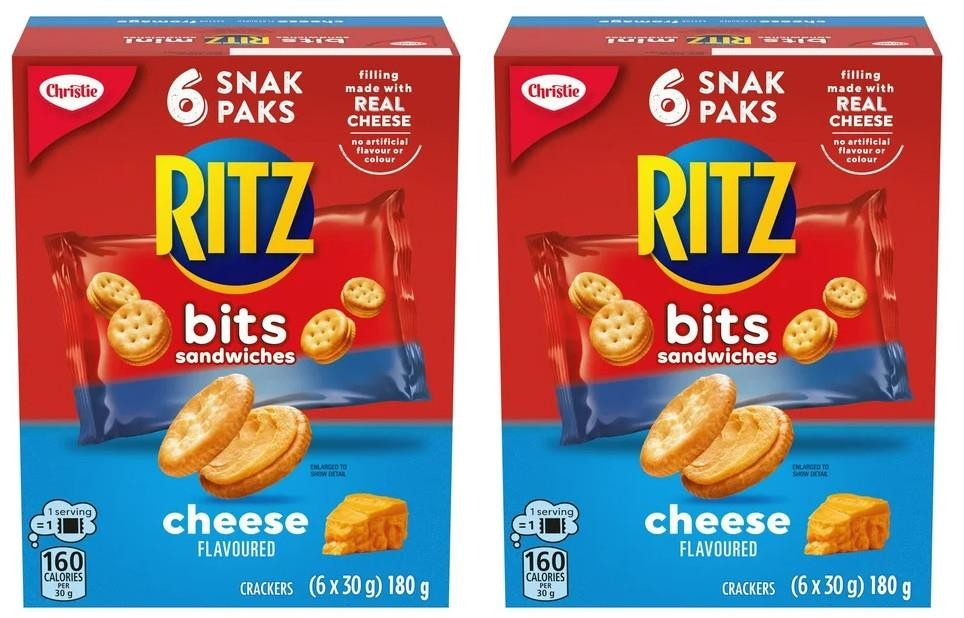 Ritz Bits Cheese Sandwich Cracker Snack Pack, 180g (2 Pack)