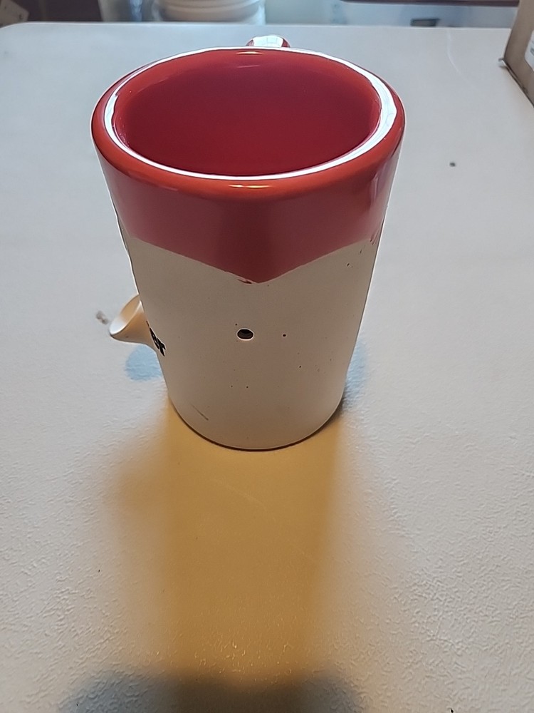 Multitasker Wake N Bake Ceramic Mug Novelty Coffee Cup Red And Cream