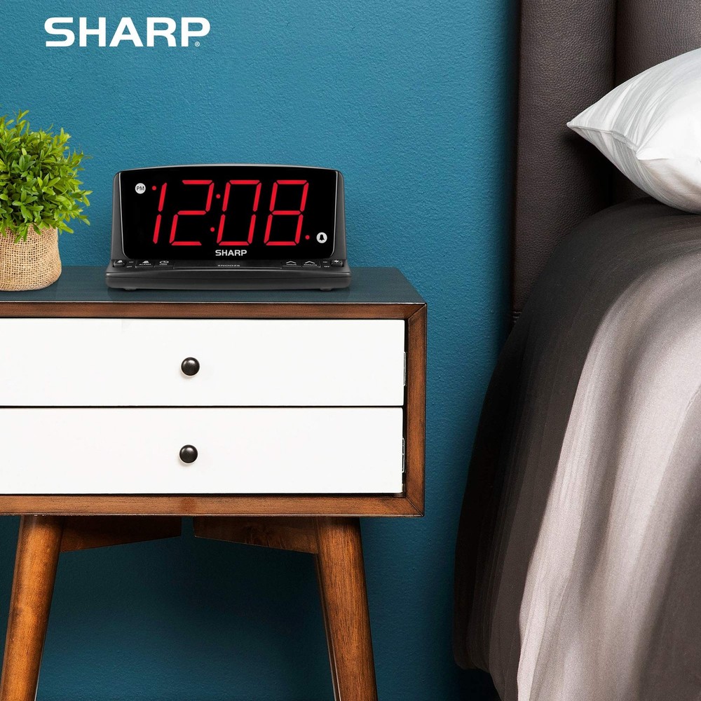Sharp LED Digital Alarm Clock – Simple Operation - Easy to See Large Numbers,...