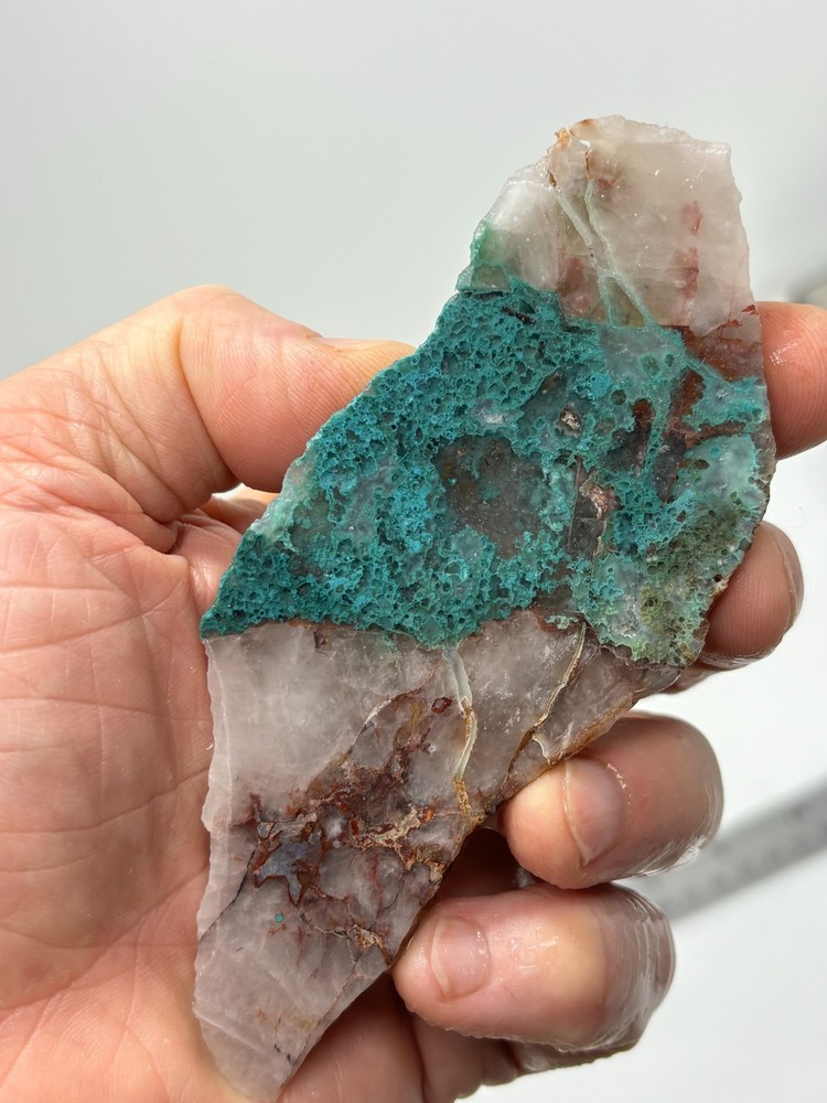 Spiderweb Chrysocolla in Quartz Slab Cabbing Lapidary Combo Ship Avail