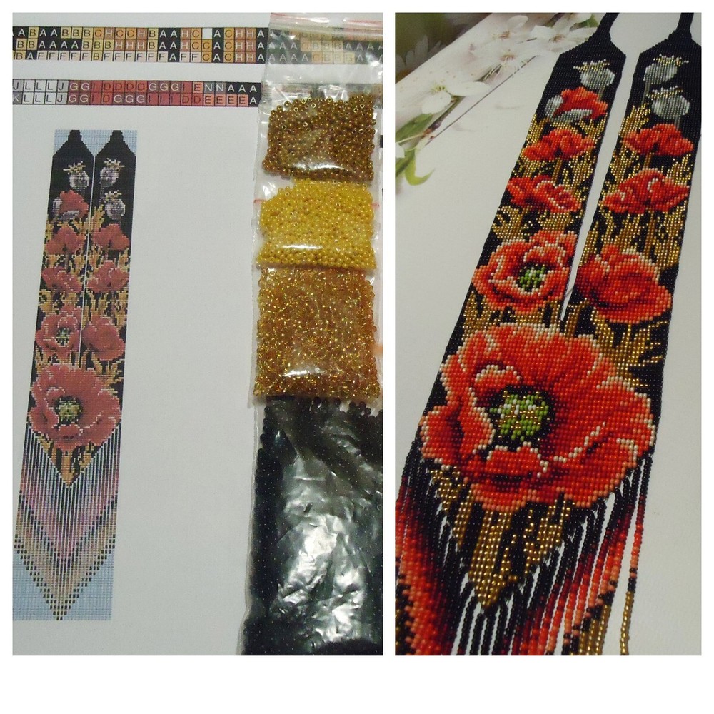 Kit for making a necklace gerdan. Beading Loom Pattern. #C20