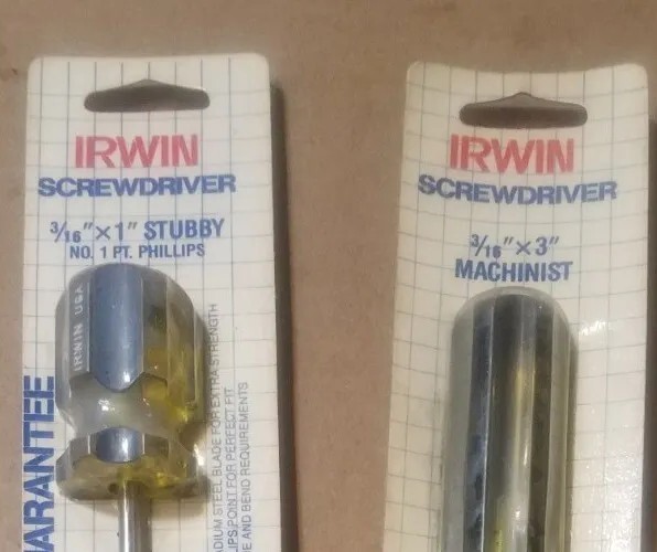 2 NOS IRWIN screwdriver