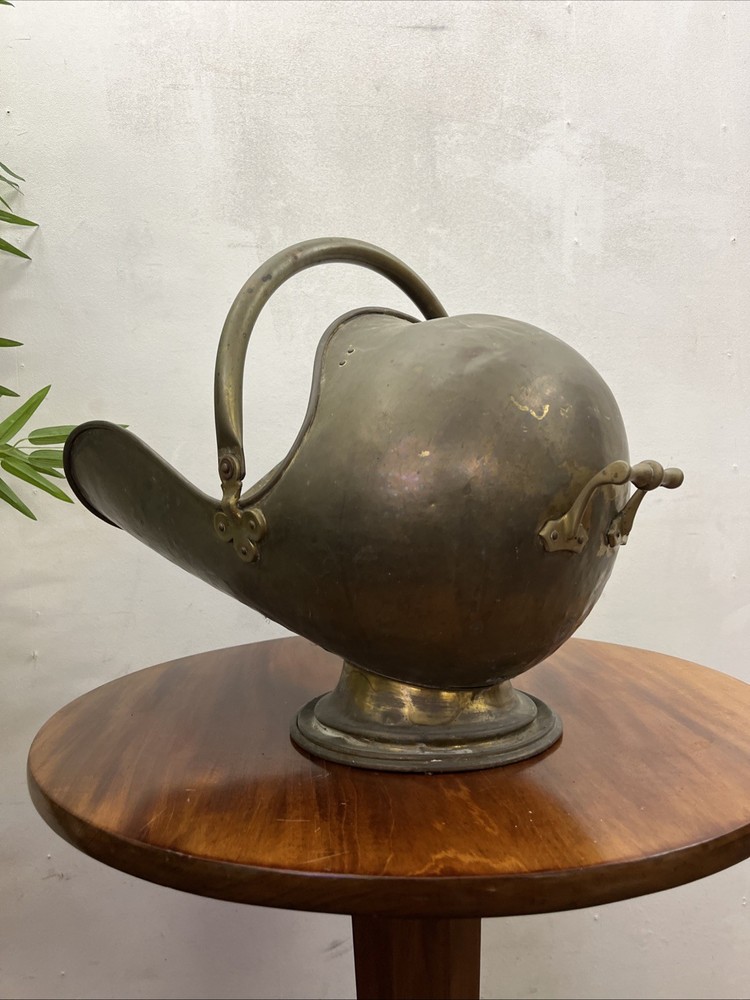 Victorian Brass Helmet Coal Scuttle