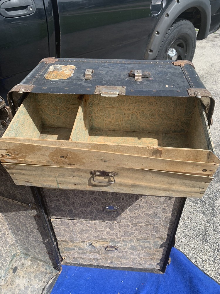 Vintage Corbin Cabinet Lock Co. Steamer Wardrobe Trunk