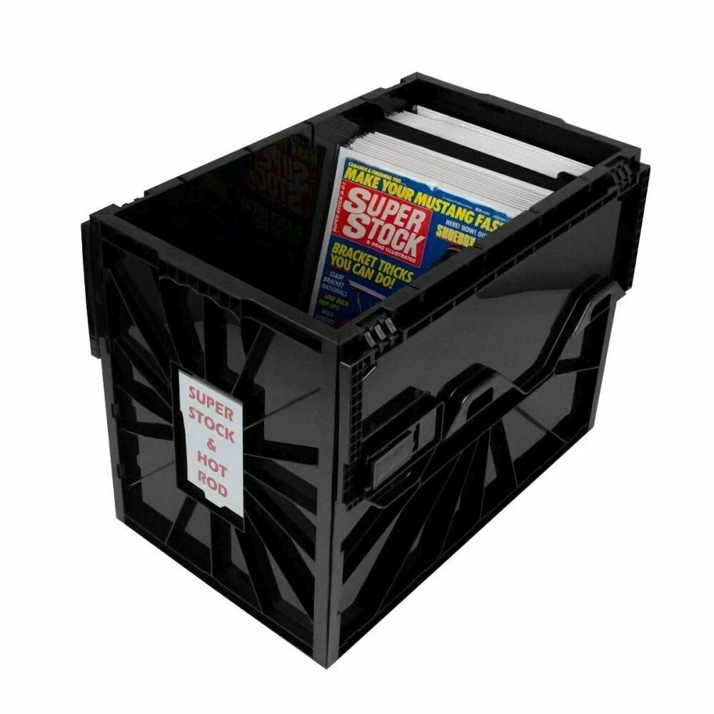 BCW Plastic Black Heavy Duty Acid Free Stackable Magazine / Document Storage Bin