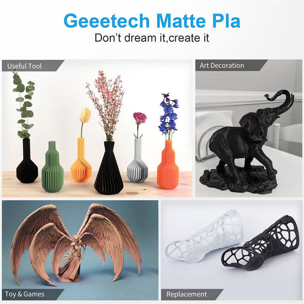 Geeetech 3D Printer Filament Matte PLA Blue 1.75mm 1KG Per Roll Consumables US