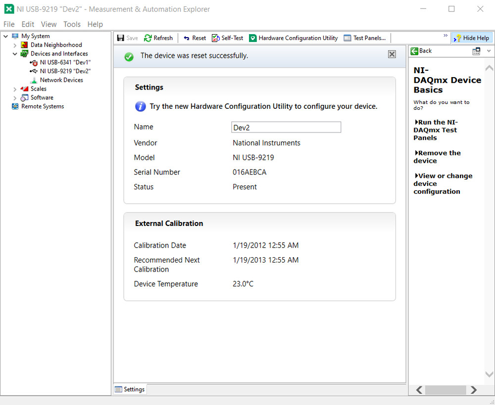 National Instruments NI 9219 cDAQ Universal Analog Input Module USB-9162 Chassis