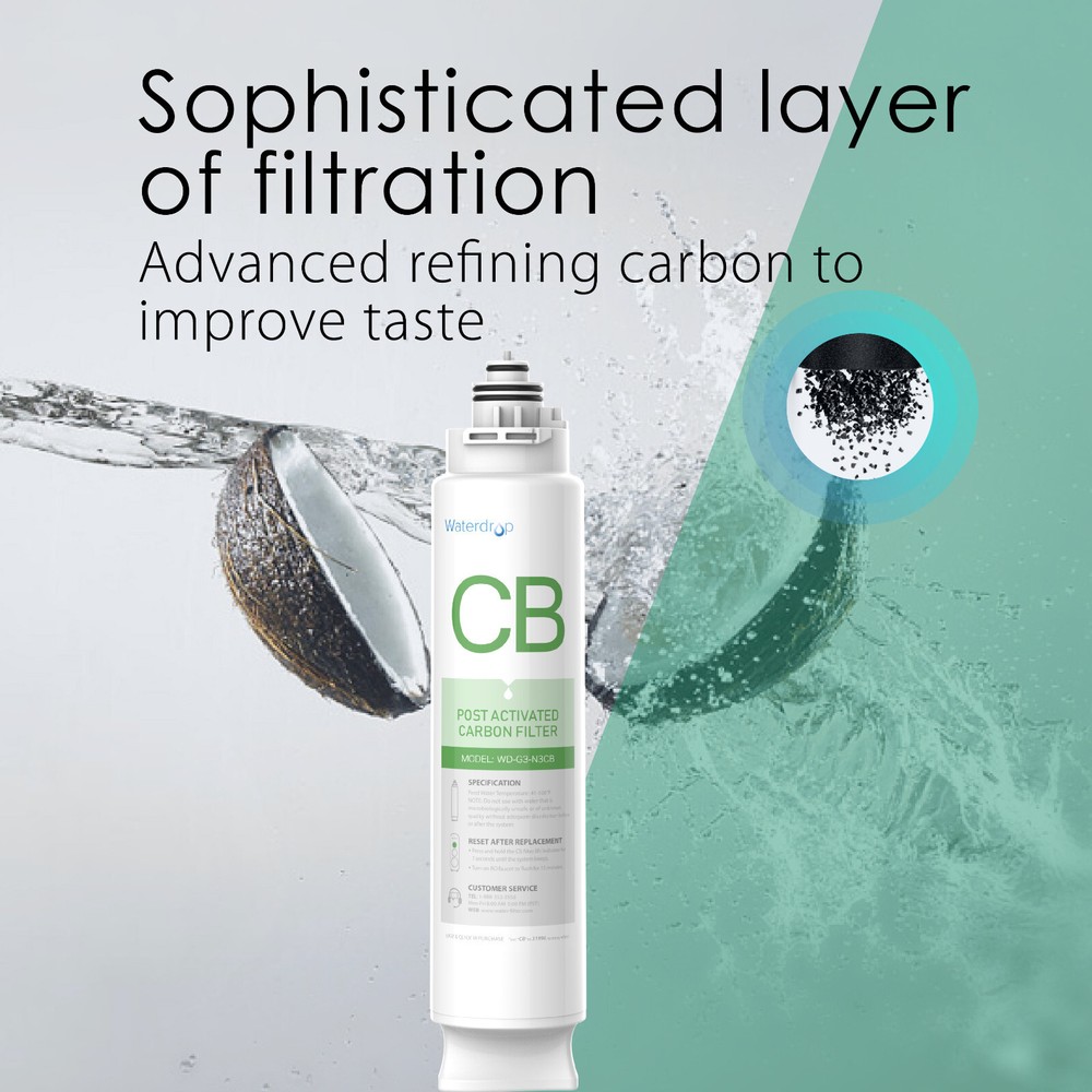 Waterdrop WD-G3-N3CB Filter, Replacement for WD-G3-W Reverse Osmosis System
