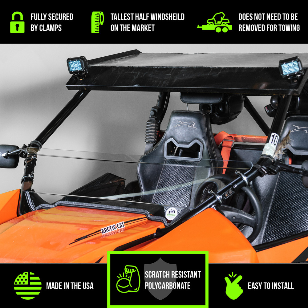 TERRARIDER ARCTIC WILDCAT HALF UTV WINDSHIELD - AR 1/4"