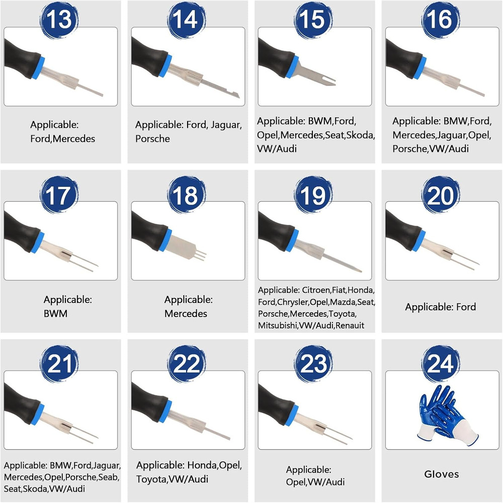 Terminal Removal Tool Kit 23PCS Terminal Ejector Kit Non-Damage Wiring Harness D