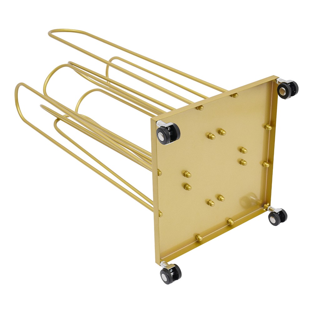 4-in-1 Gold Hanger Organizer Stacker with Wheels for Easy Storage