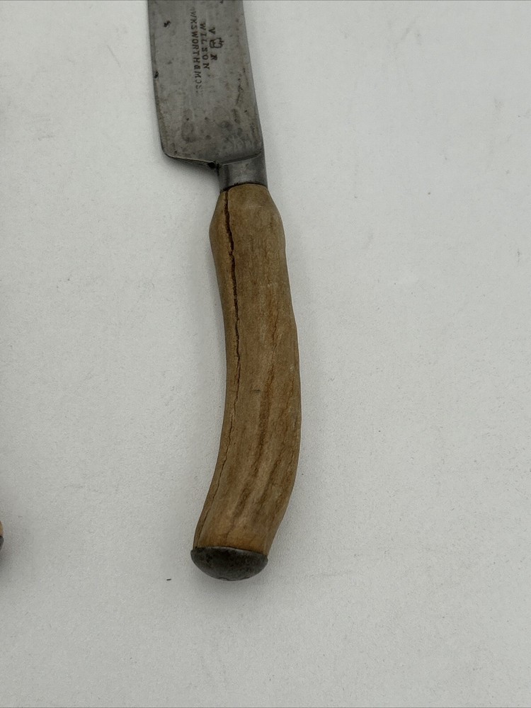 Antique Wilson Hawksworth & Moss Bone Handle Knife blade And Fork Set
