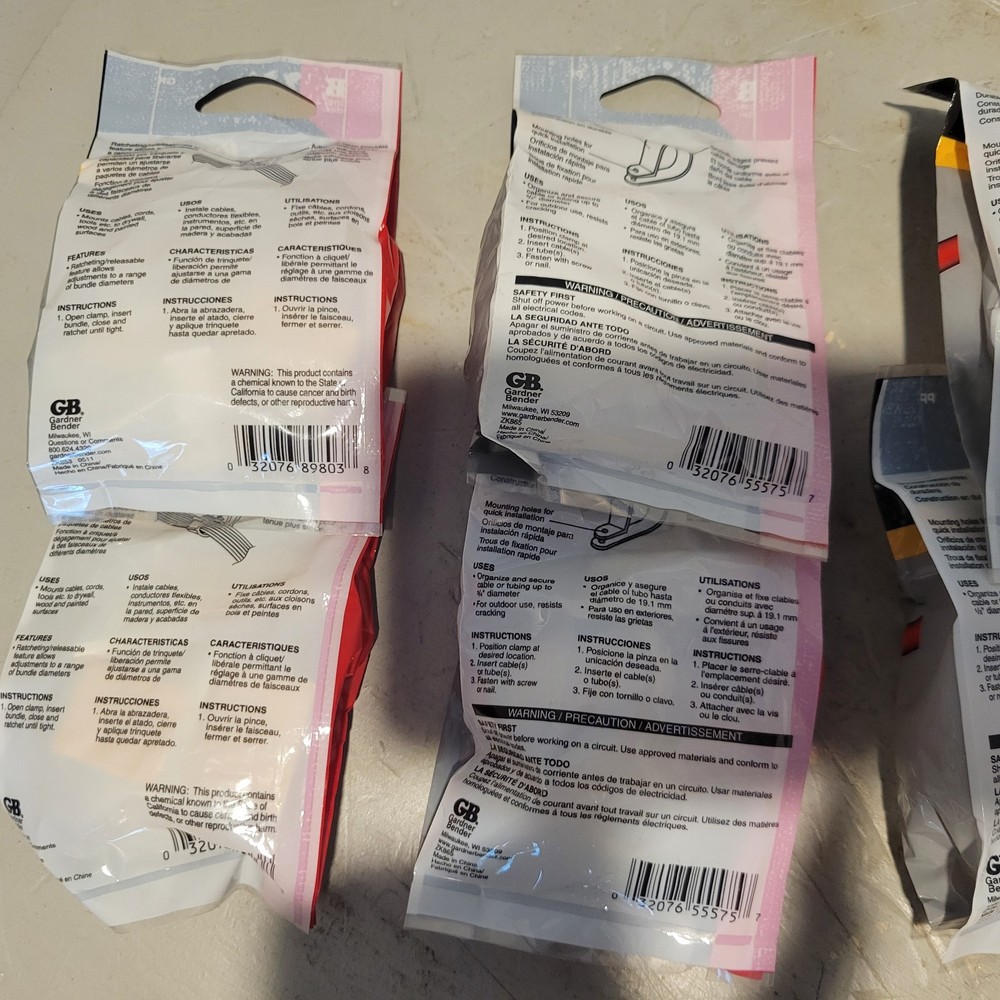 Variety Value Pack (18) Gardner Bender Cable Clamps, Cable Clips and Staples