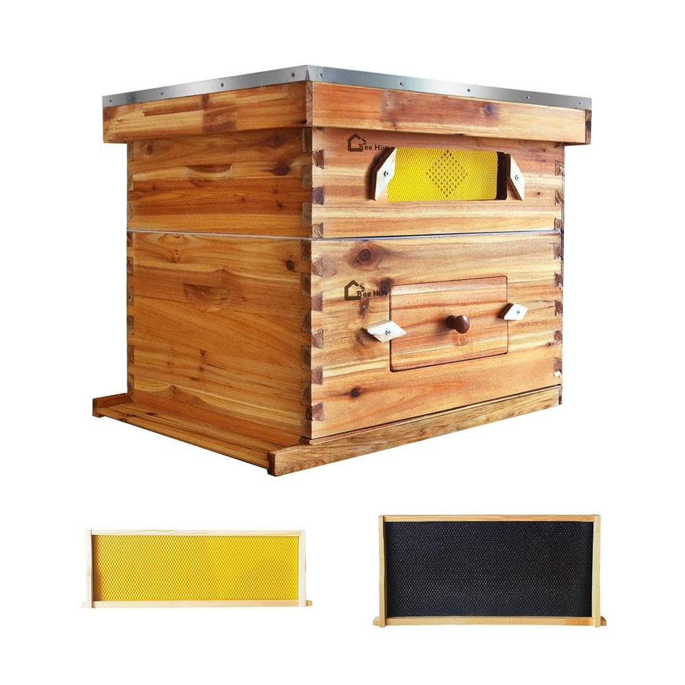 Langstroth Beehive Kit - 20 Frame Box (10 Deep & 10 Medium Frames) with Window