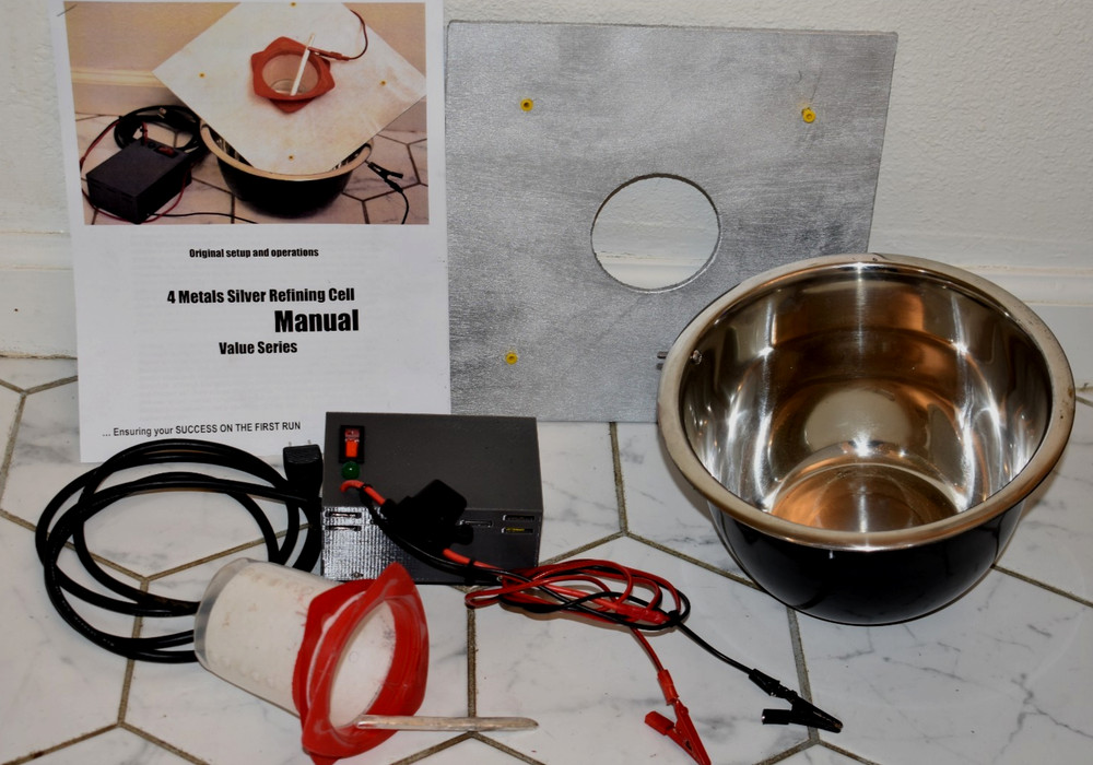 VALUE SILVER CELL electrolytic make scrap pure LOW COST complete REFINING TOOL