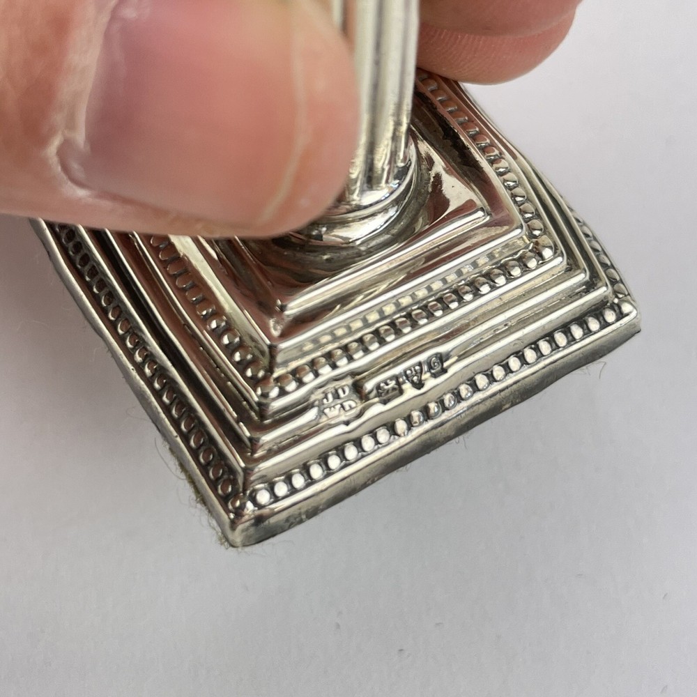 Antique Miniature Solid Silver Corinthian Column Candlestick James Deakin 5.4cm