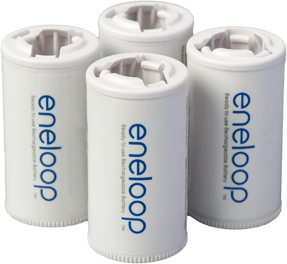 C size battery adapters use with aa rechargeable cells 4 pack