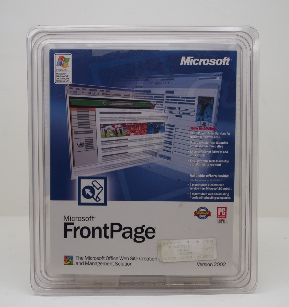 Microsoft Front Page 2002 For Windows Web Site Software