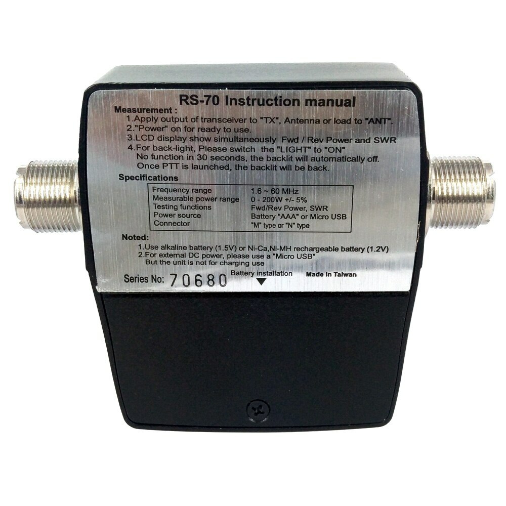 RS-70 Digital SWR Watt Meter Digital LED Backlight Shortwave Standing Wave Ratio