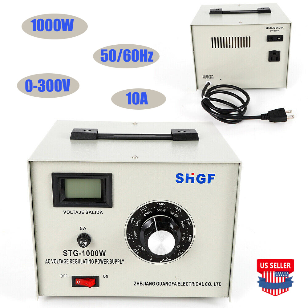 STG-1000W Variable Variac Auto Transformer Voltage Regulator Metered 0-300V