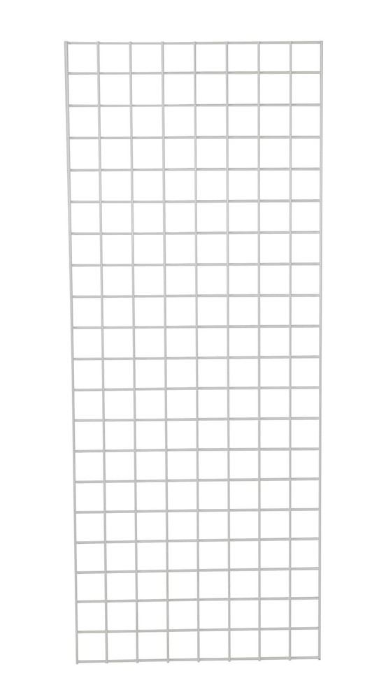 Wire Grid Triangle Tower Display Rack Casters Rolling Castors white 2' x 5 ½' H