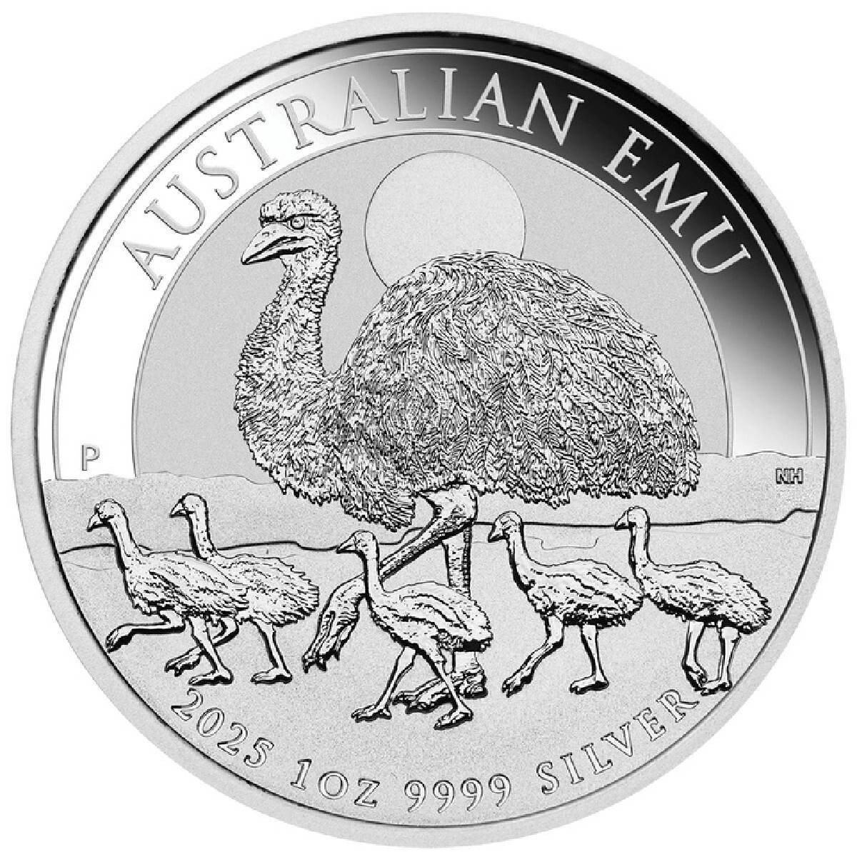 Australian Emu 2025 $1 1 oz Pure Silver BU Coin in Capsule Australia Perth Mint-