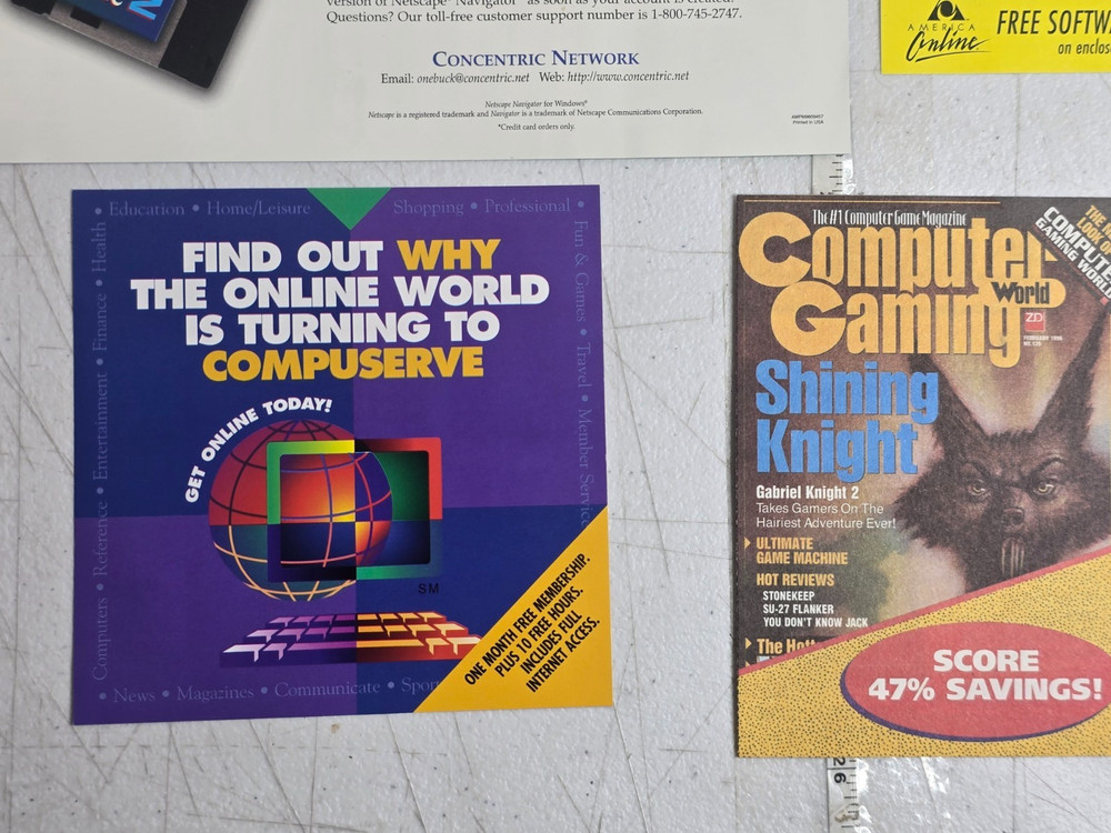 90s Internet Access CompuServe AOL Netscape Shareware CD Lot Vtg PC Games
