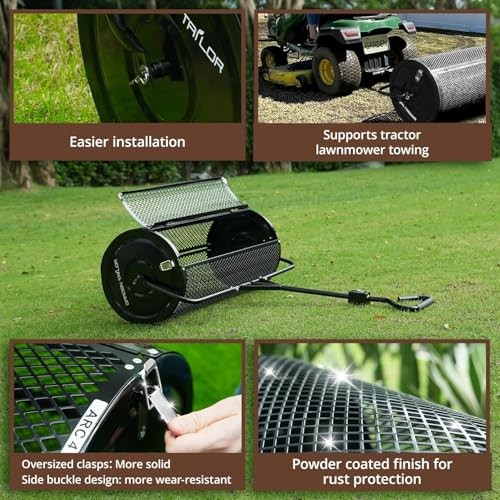 Compost Spreader Towable Peat Moss Spreader with Installation 44 Inch