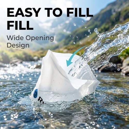 2L Collapsible Water Bag, 28mm Thread TPU Hydration Canteen Compatible with